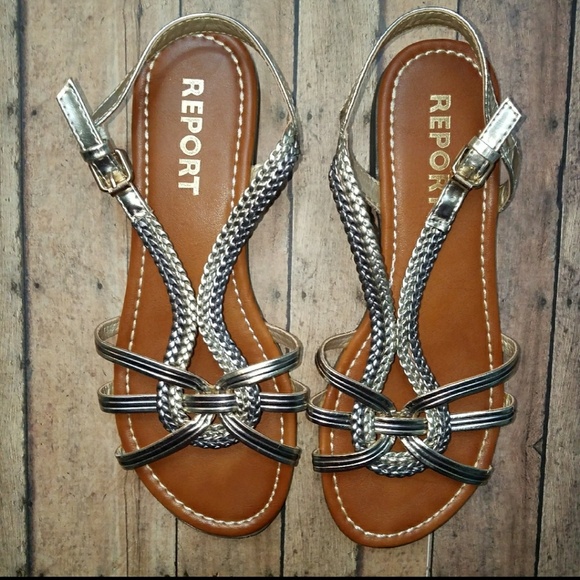report flip flops gold